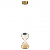 5093/4L PENDANT ODL25 415 античн.бронза/прозрачн./янтарный градиент/металл/стекло Подвес LED 4W 4000K 388Лм GLESSI