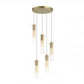5058/25LA PENDANT ODL24 461 золотой/янтарный/металл/стекло Люстра каскадная LED 5*5W 3000K SCROW